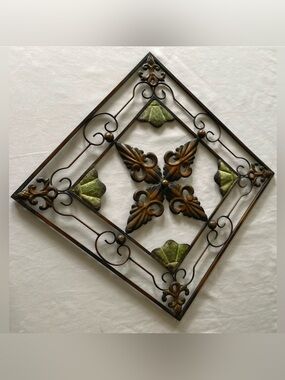 Metal Wall Art Large Piece in Browns and Greens